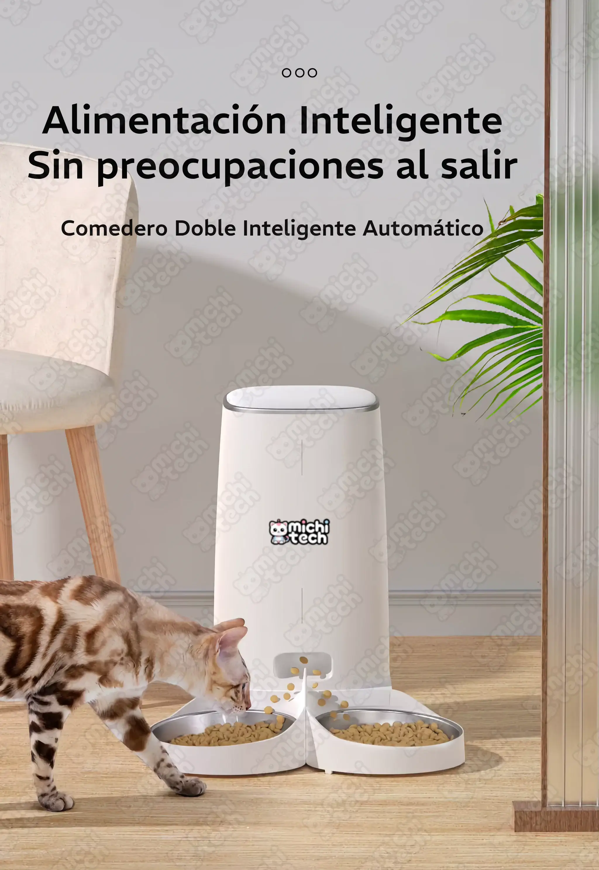 Comedero Automático Doble 4L MichiTech para Gatos Comedero_Automatico_Doble_4L_MichiTech_Gatos.02 - 🥣 Comedero Automático MichiTech 4L con App y Cuenco Inoxidable