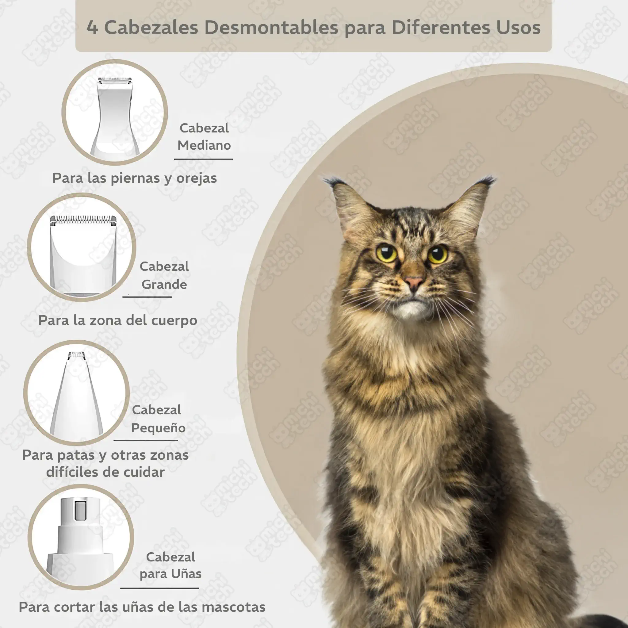 Corta Pelo 4 en 1 MichiTech para Gatos Corta_Pelo_4_1_MichiTech_Gatos.05 - 🧹 Aspiradora MichiTech para Gatos - Elimina Pelos con Succión Potente