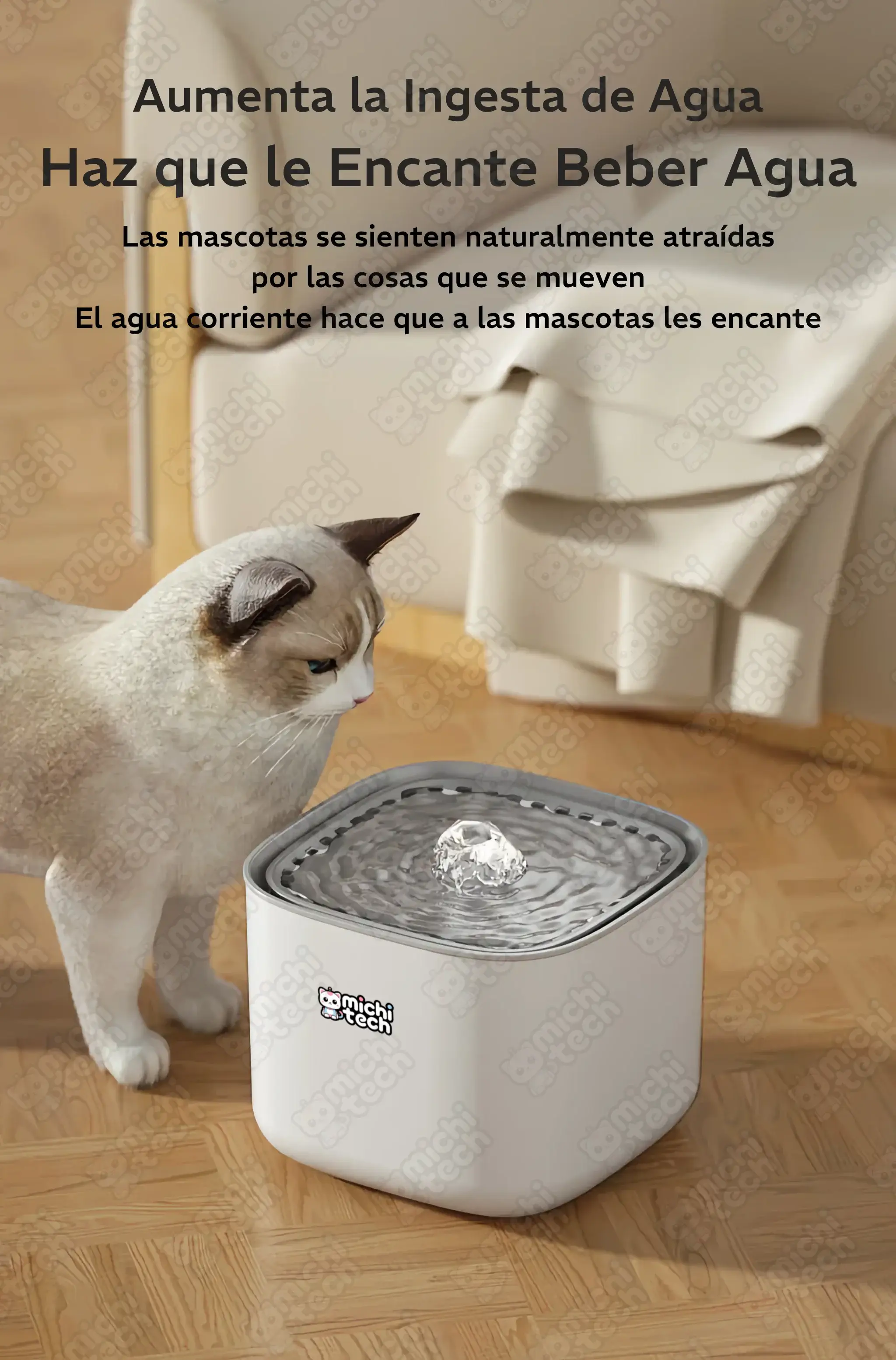 Fuente 3L MichiTech para Gatos Fuente_3L_MichiTech_Gatos.08 - 🥣 Fuente de Agua 3L MichiTech para Gatos - Silenciosa y Filtrada