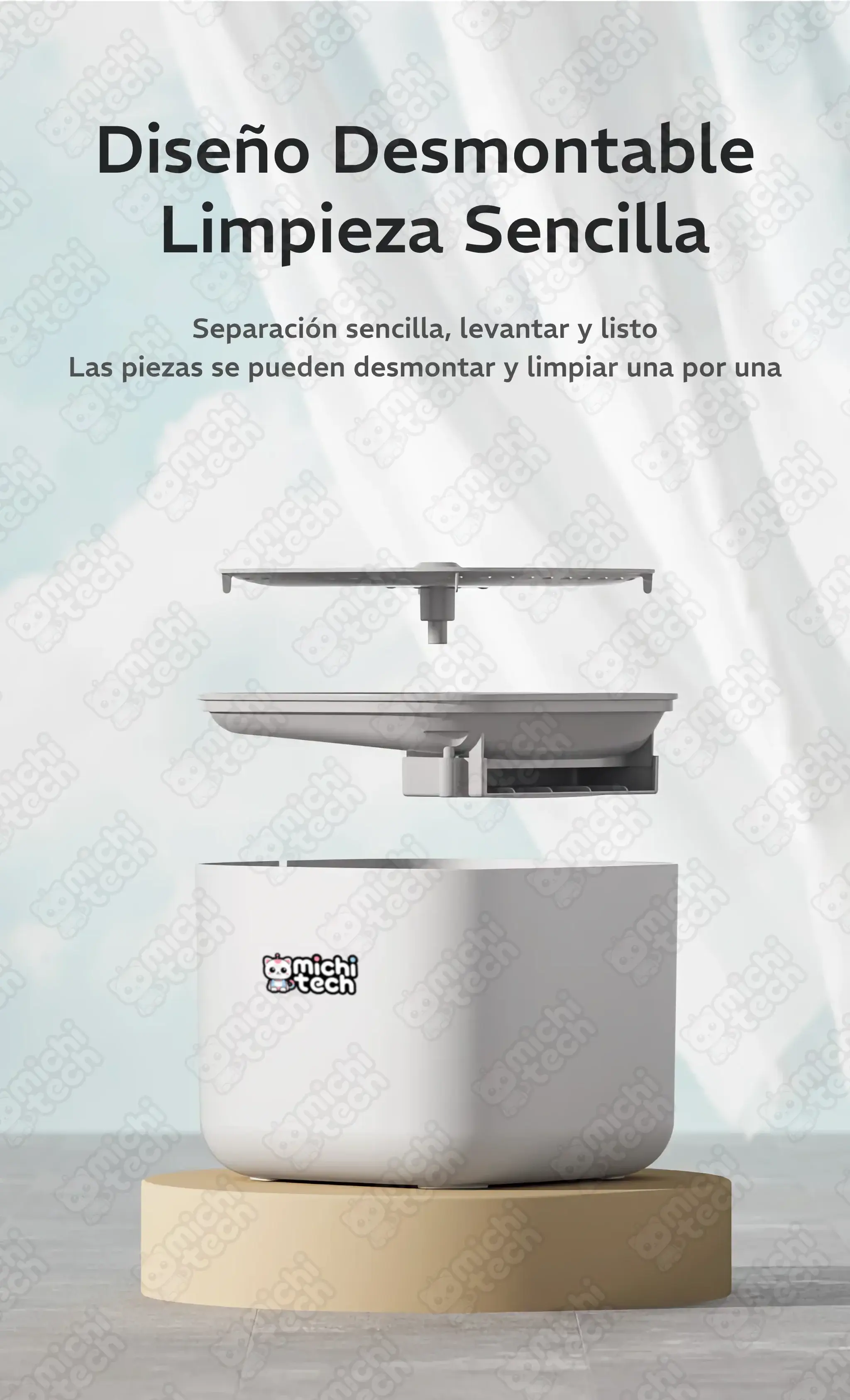 Fuente 3L MichiTech para Gatos Fuente_3L_MichiTech_Gatos.13 - 🥣 Fuente de Agua 3L MichiTech para Gatos - Silenciosa y Filtrada