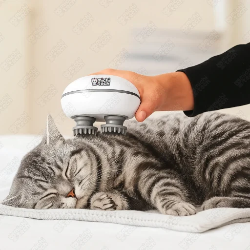Masajeador_MichiTech_Gatos.01 - 💆🏻♀️ Masajeador MichiTech para Gatos - Relajación con un Botón