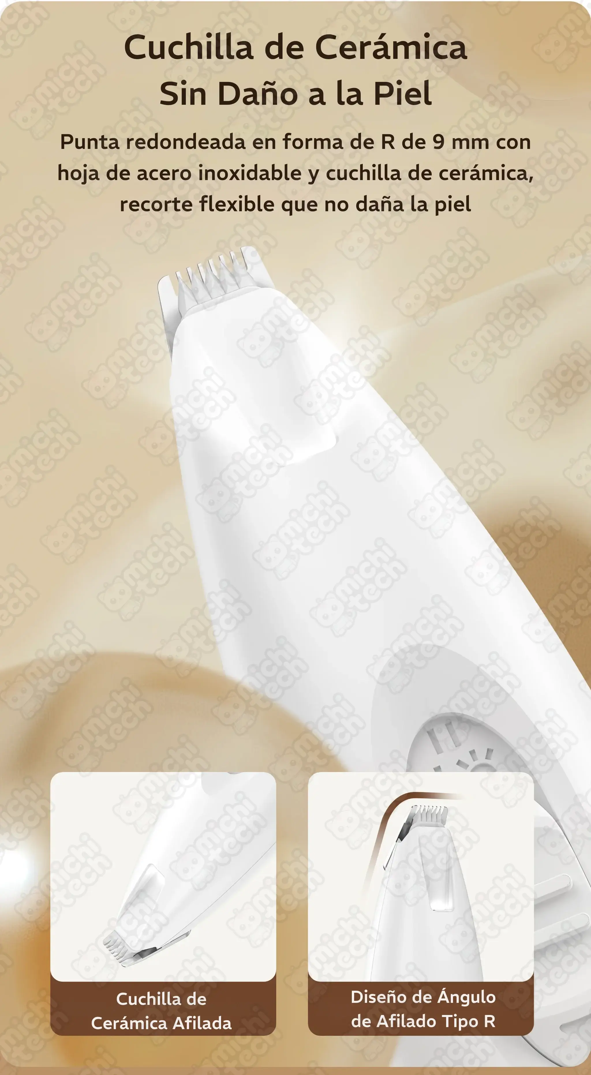 Mini Corta Pelo con Luz LED MichiTech para Gatos Mini_Corta_Pelo_Luz_LED_MichiTech_Gatos.07 - ✂️ Corta Pelo 4 en 1 MichiTech para Gatos - Cuchillas Seguras y Silenciosas