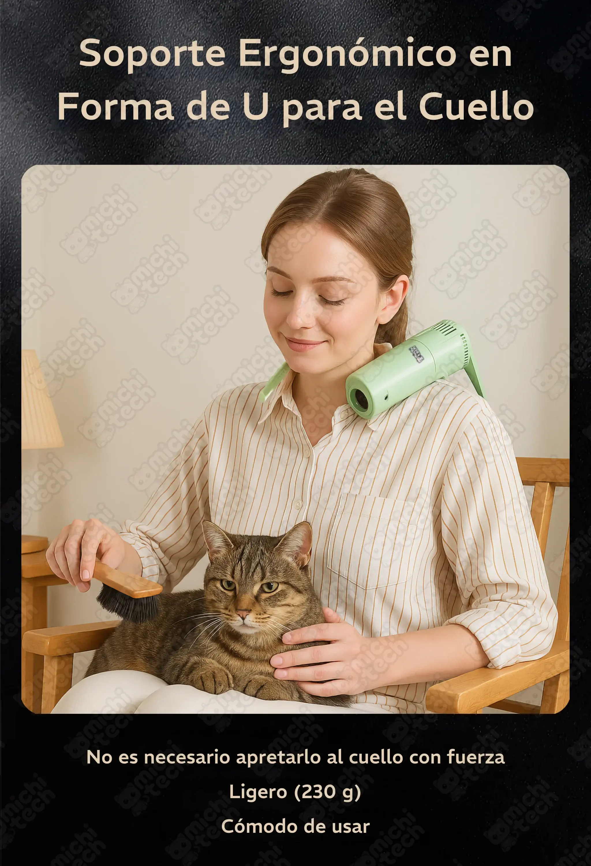Secador_Manos_Libres_MichiTech_Gatos.07 - 🌬 Secador Manos Libres MichiTech para Gatos - Viento Potente y Silencioso