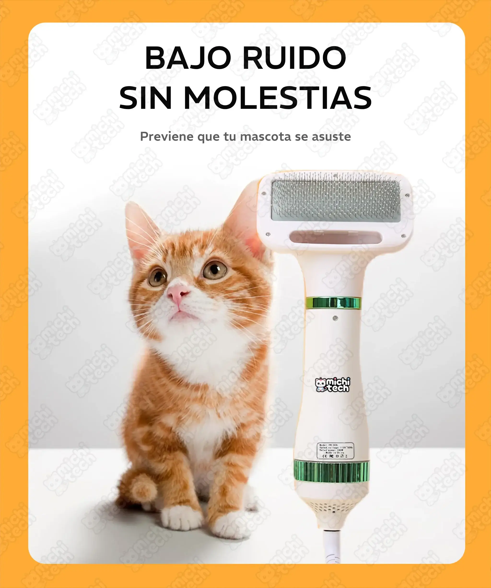 Secador_Peine_MichiTech_Gatos.10 - ✂️ Cortaúñas con Luz LED MichiTech para Gatos - Corte Preciso y Seguro